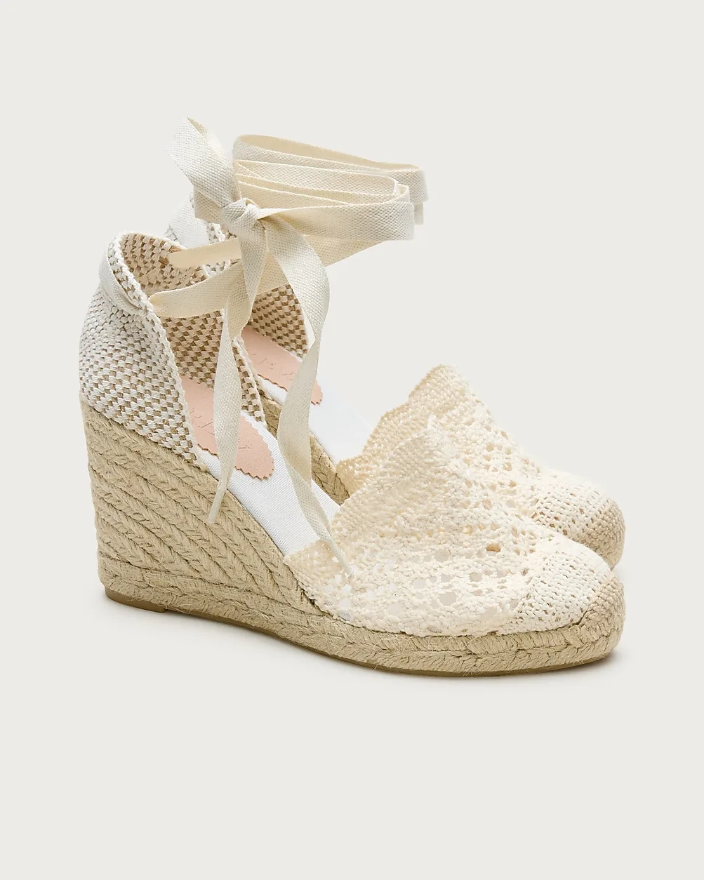 Made-in-Spain Espadrille Lace-Up Wedges with Crochet by J.Crew