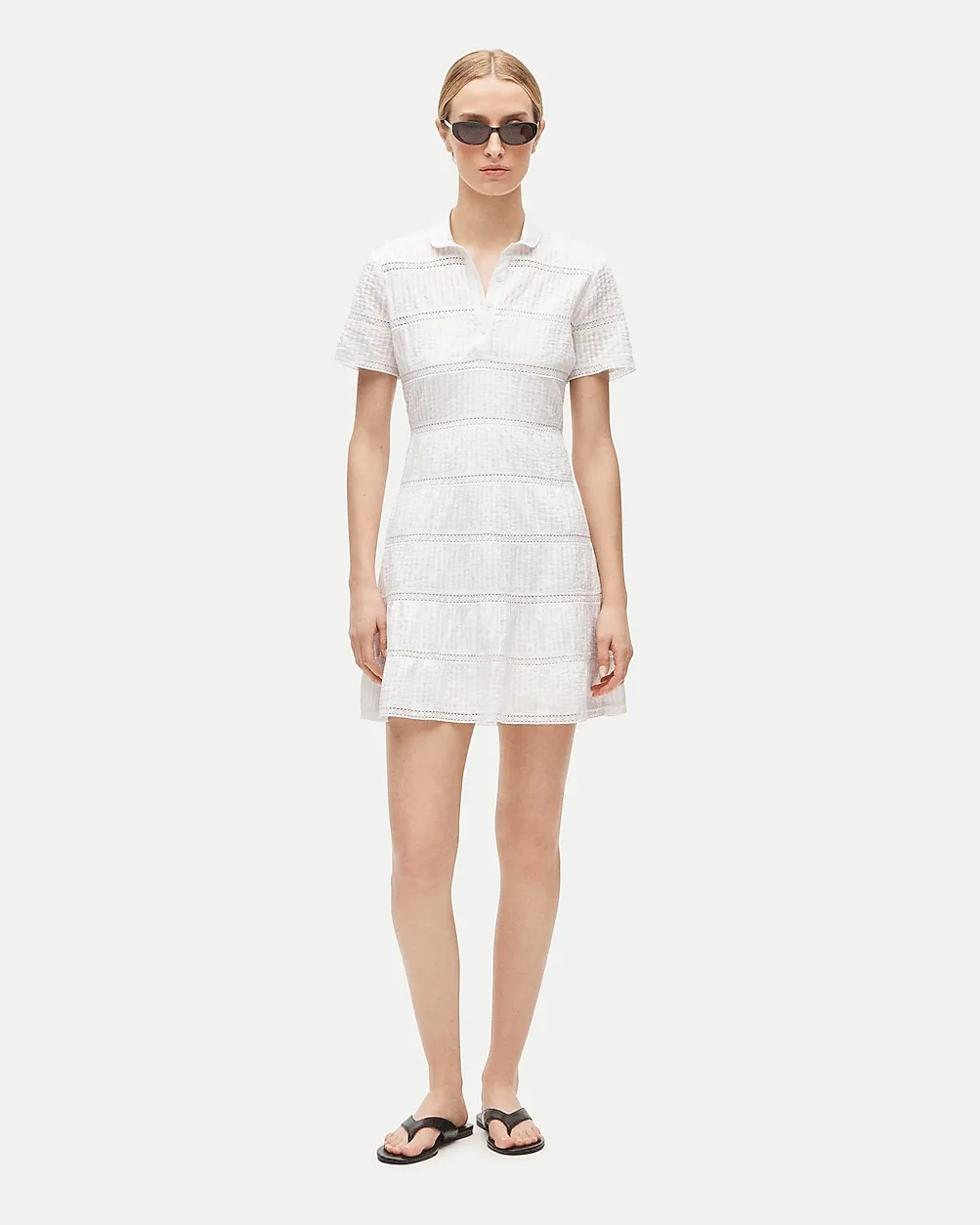 Tiered Shirt-Dress in Cotton Voile