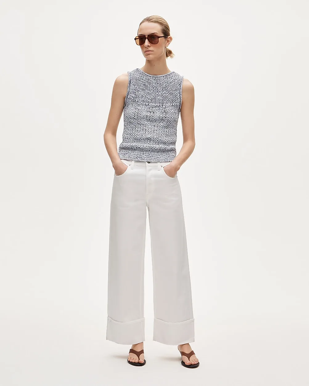 Everyday Wide-Leg Cuffed Ankle Jean in Rigid by J.Crew