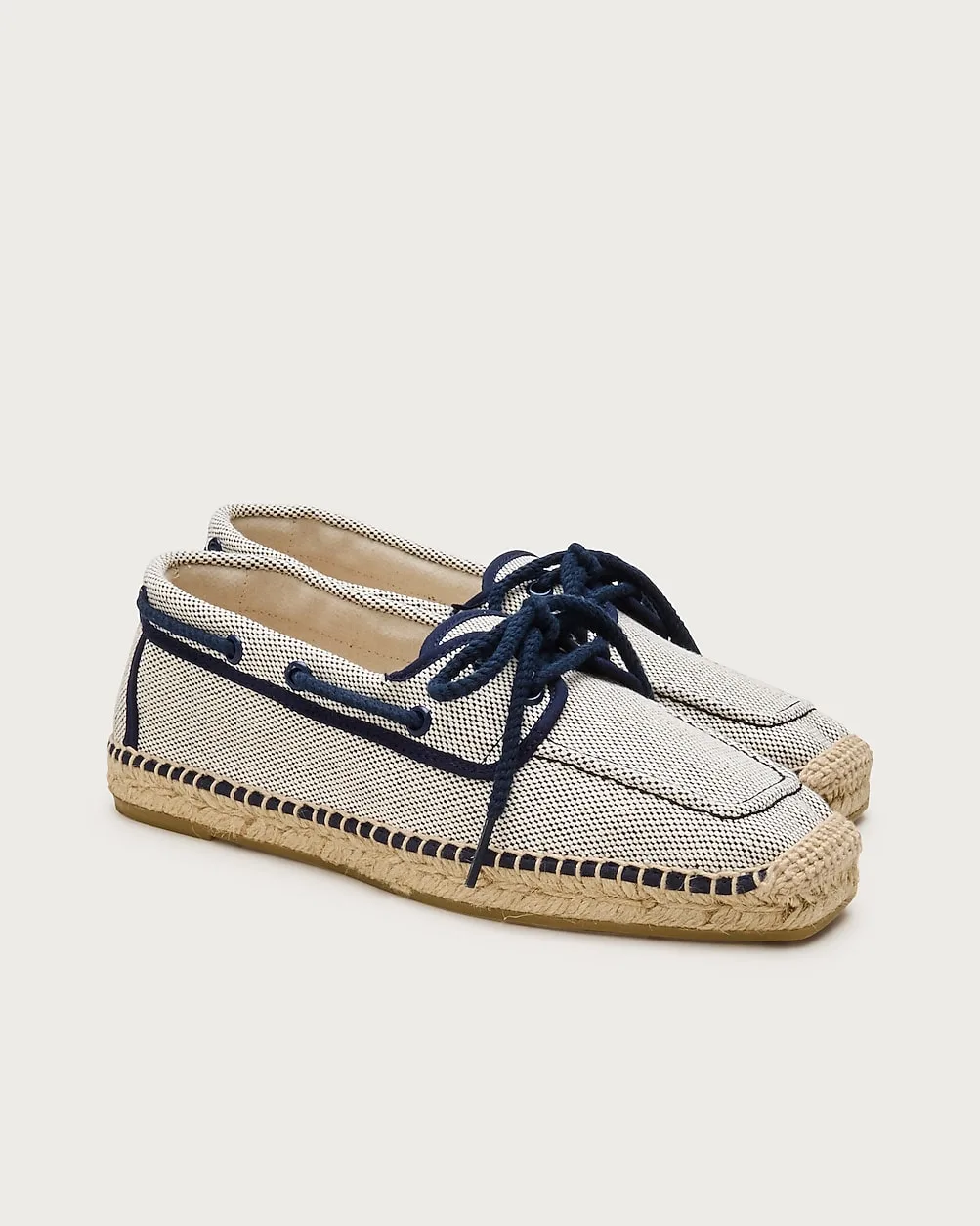 Made-in-Spain Boat Shoe Espadrilles in Marled Canvas