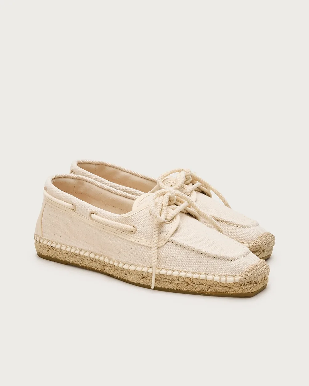 Made-in-Spain Boat Shoe Espadrilles in Marled Canvas