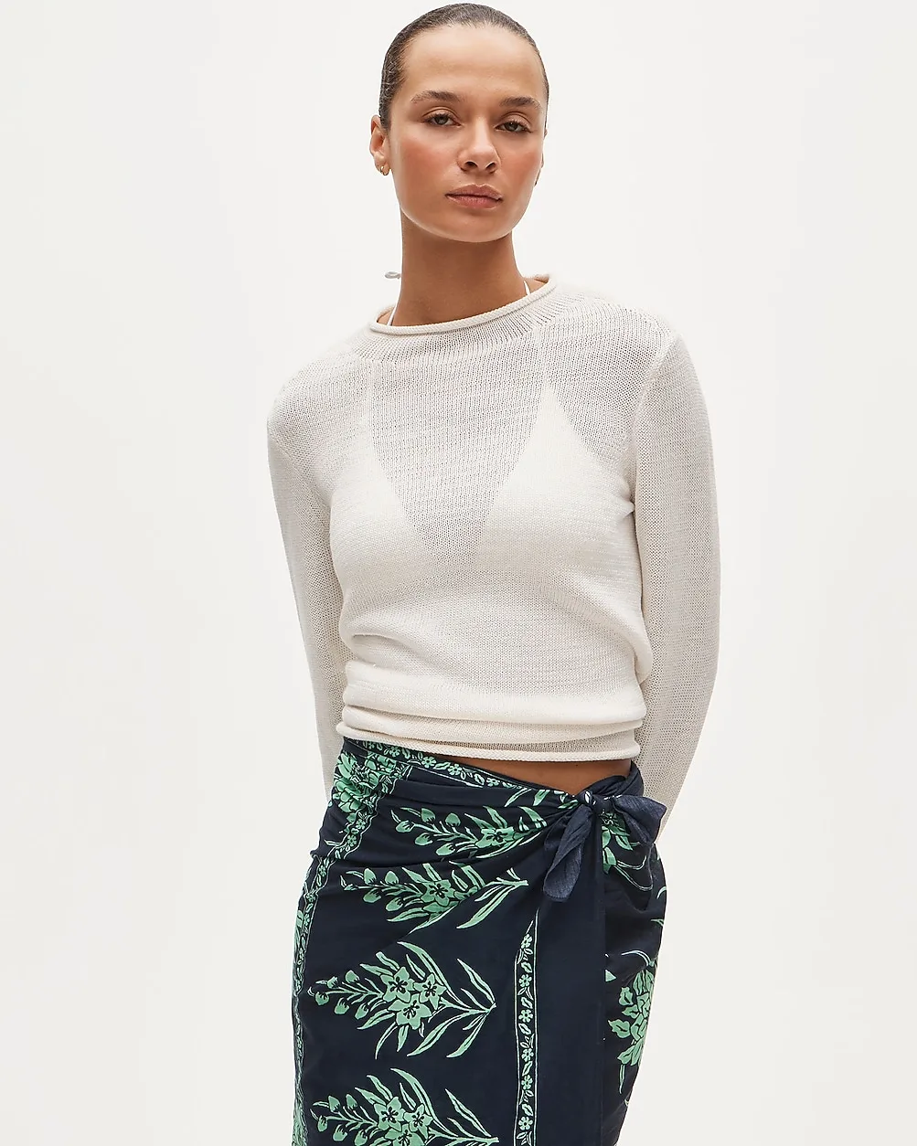 Summer Rollneck™ Sweater in Linen Blend by J.Crew
