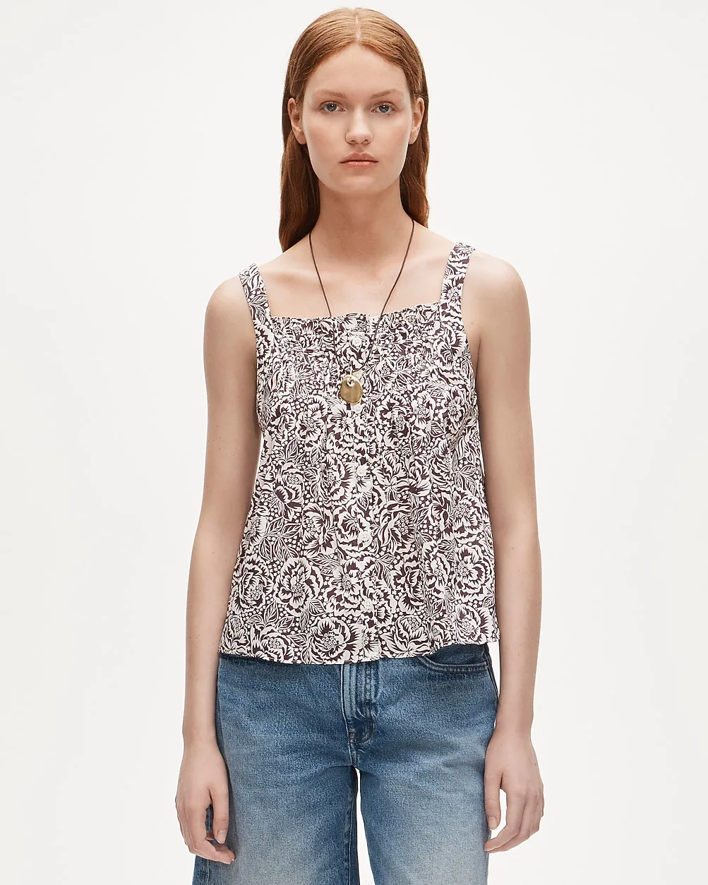 Smocked Crinkle Tank Top in Liberty® Floral Fabric
