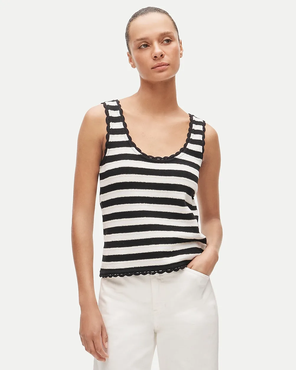 Jacquard-Stripe Tank Top by J.Crew