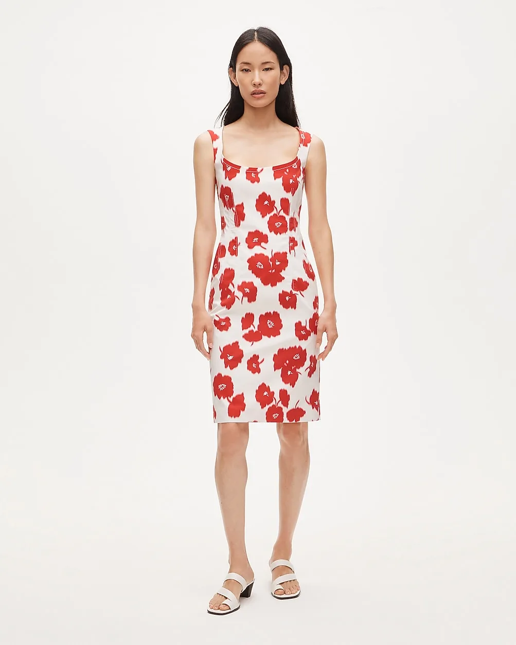 Scoopneck Sheath Dress in Stretch Cotton-Blend Poplin by J.Crew