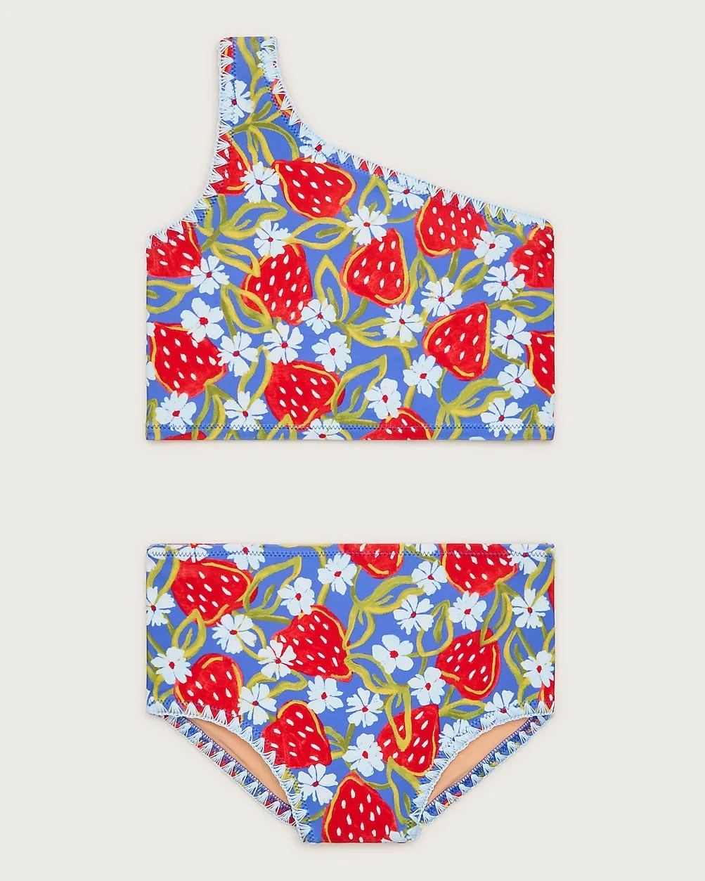 Stitched One-Shoulder Two-Piece Swimsuit by J.Crew