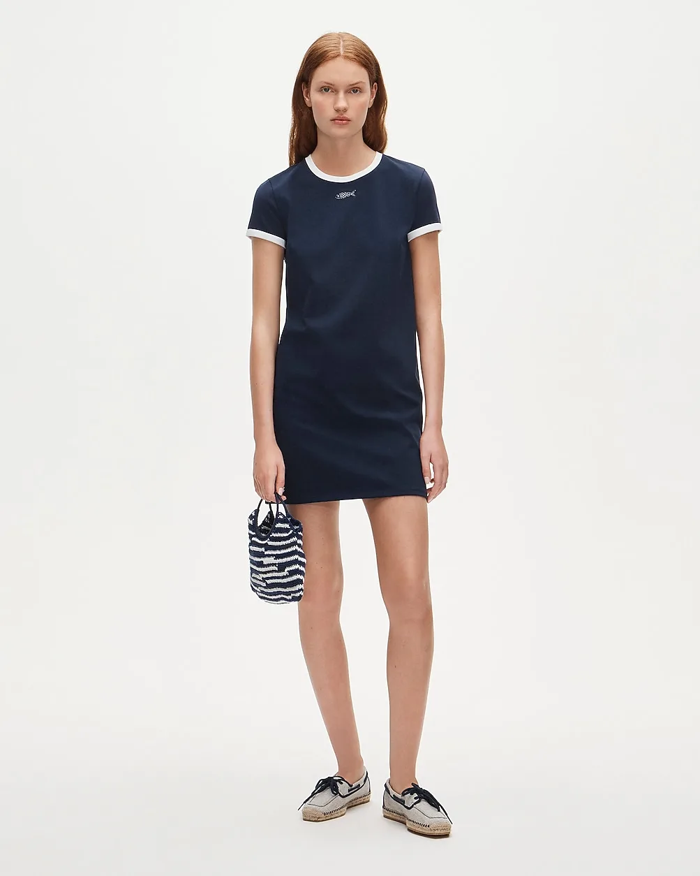 Vintage Jersey Embroidered Ringer T-Shirt Dress by J.Crew