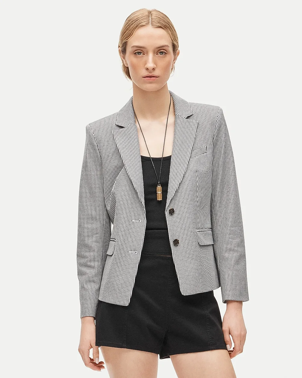 École Blazer in Gingham Bi-Stretch Cotton Blend by J.Crew