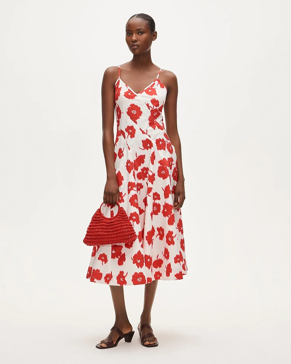 Diagonal-Seam Dress in Blurred Floral by J.Crew