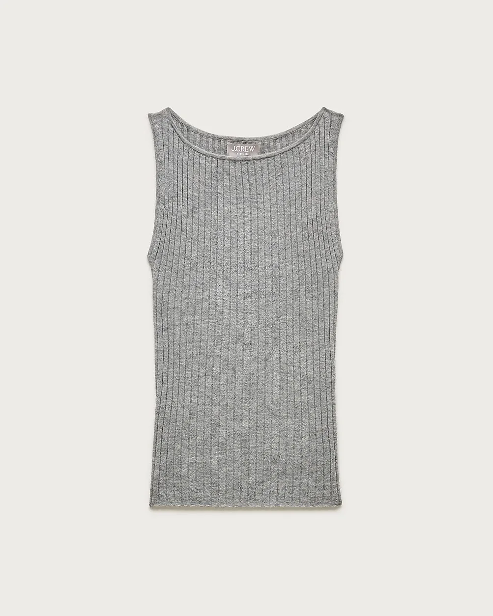 Featherweight Cashmere Boatneck Ribbed Tank Top