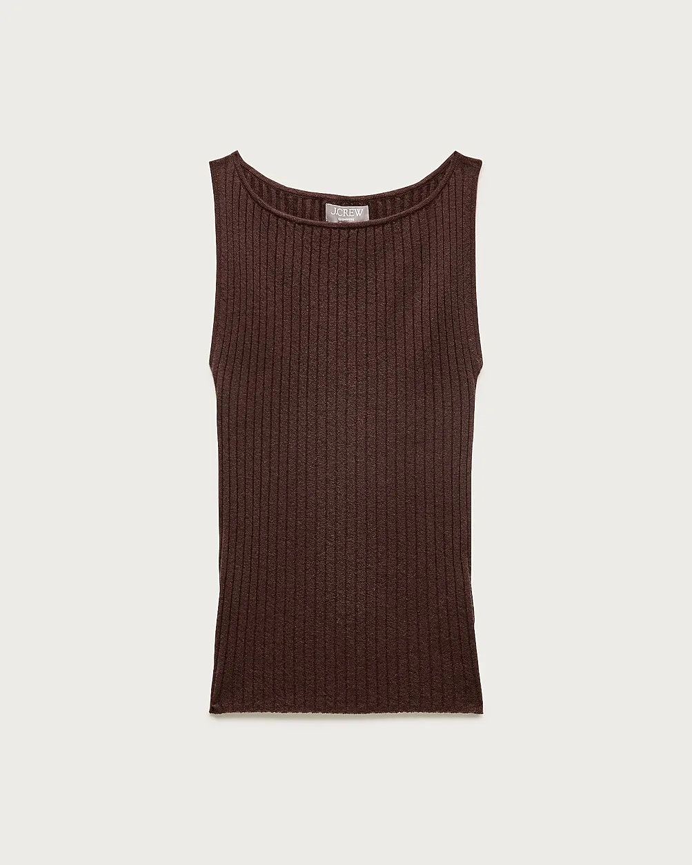 Featherweight Cashmere Boatneck Ribbed Tank Top