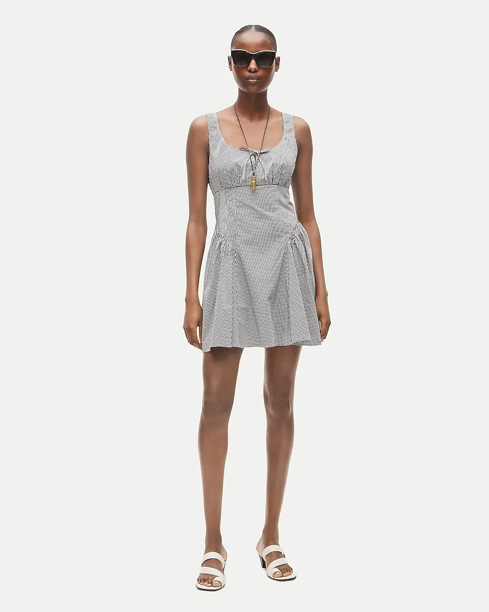 Empire-Waist Mini Dress in Gingham Cotton Poplin by J.Crew
