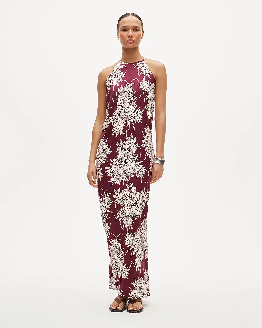 Halter Dress in Pineapple Garden Print by J.Crew