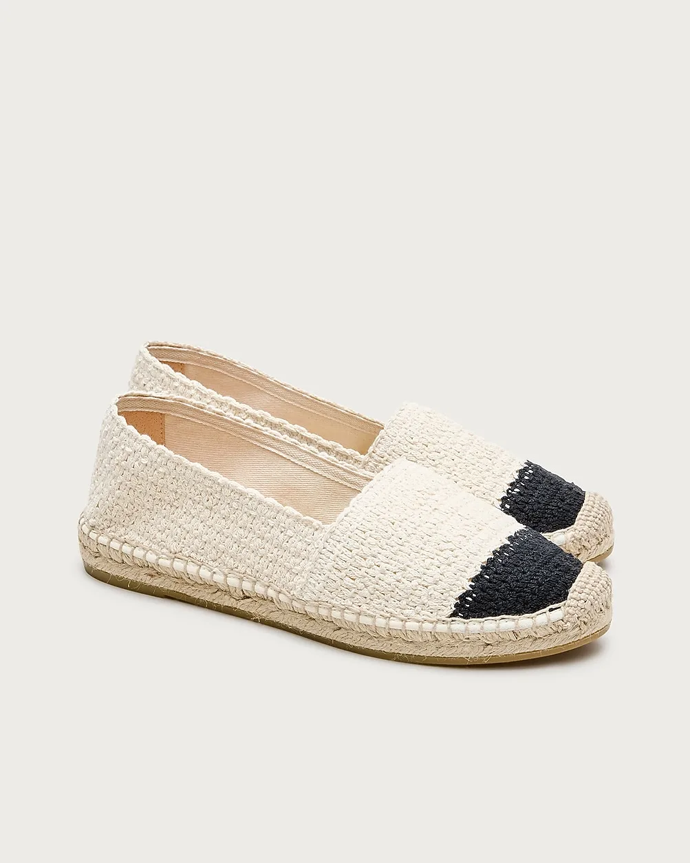 Made-in-Spain Two-Tone Crochet Espadrilles