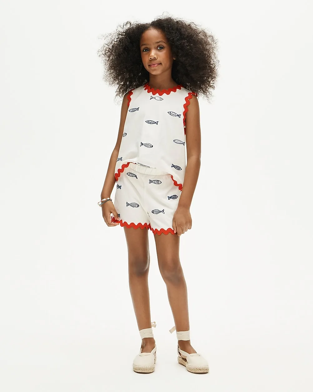 Beaded Fish Pull-On Short in Jersey by J.Crew