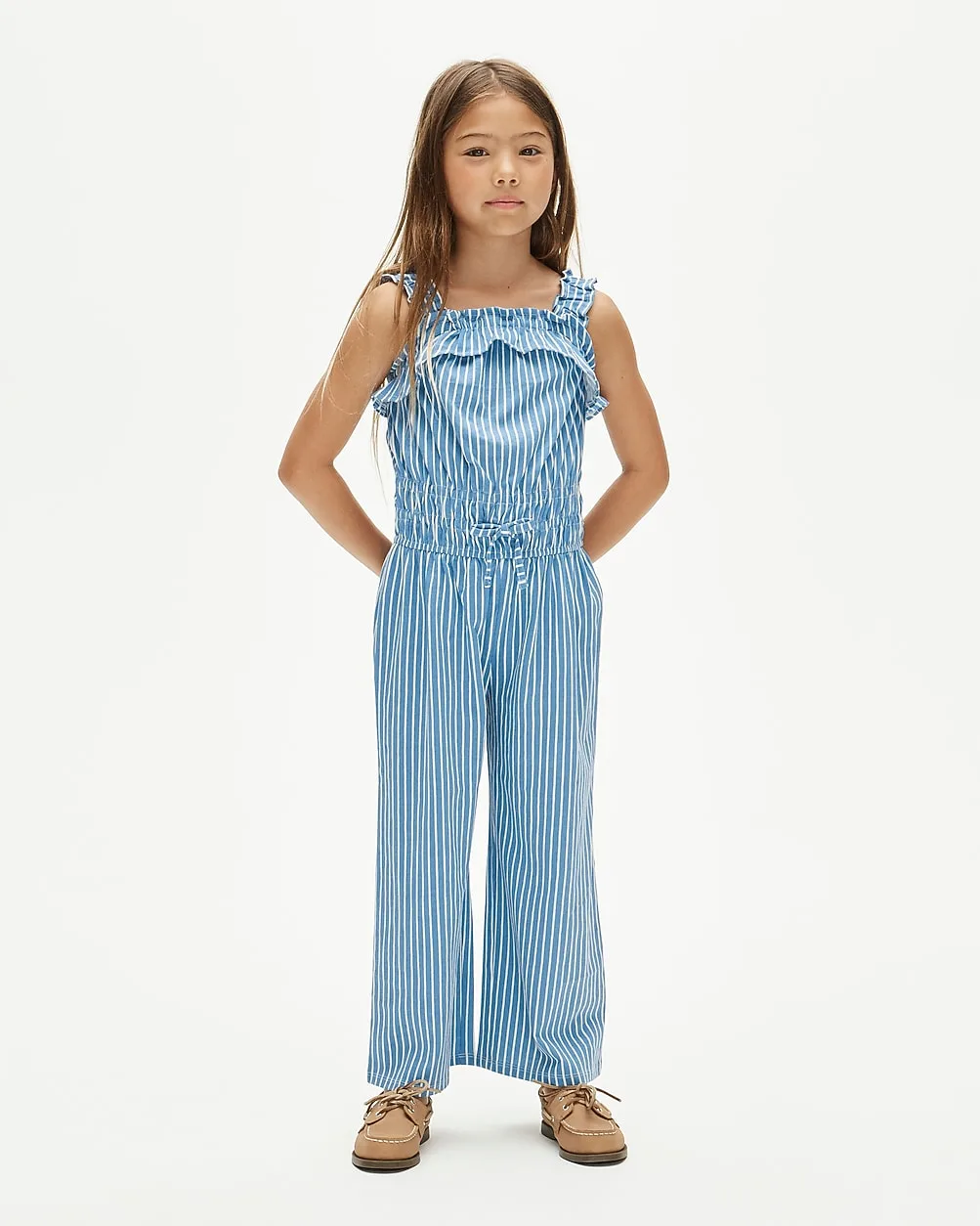 Ruffle-Trim Jumpsuit in Broken-In-Jersey Floral by J.Crew