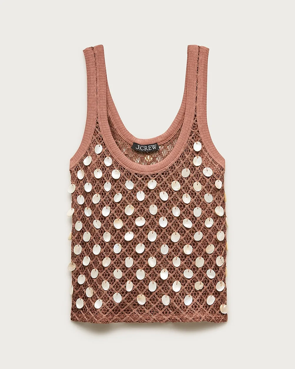 Crochet Shell-Embroidered Tank Top