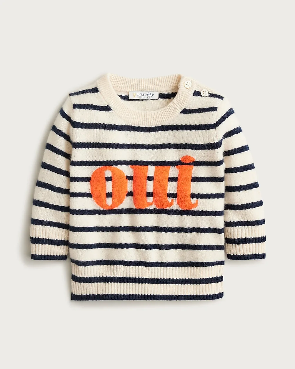 Baby Cashmere "Oui" Crewneck Sweater by J.Crew