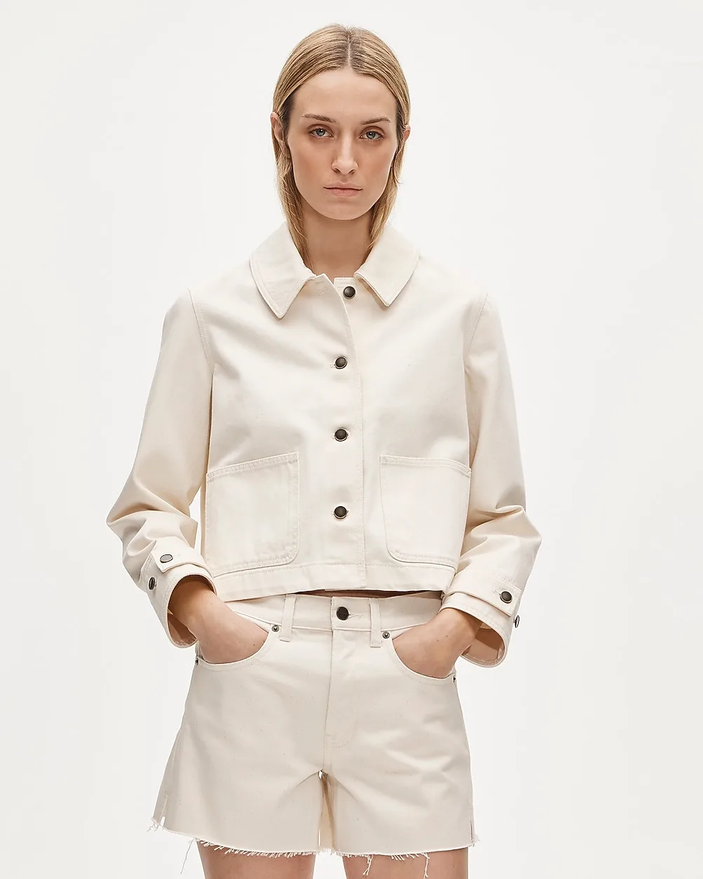 Cropped Barn Jacket™ in Denim by J.Crew