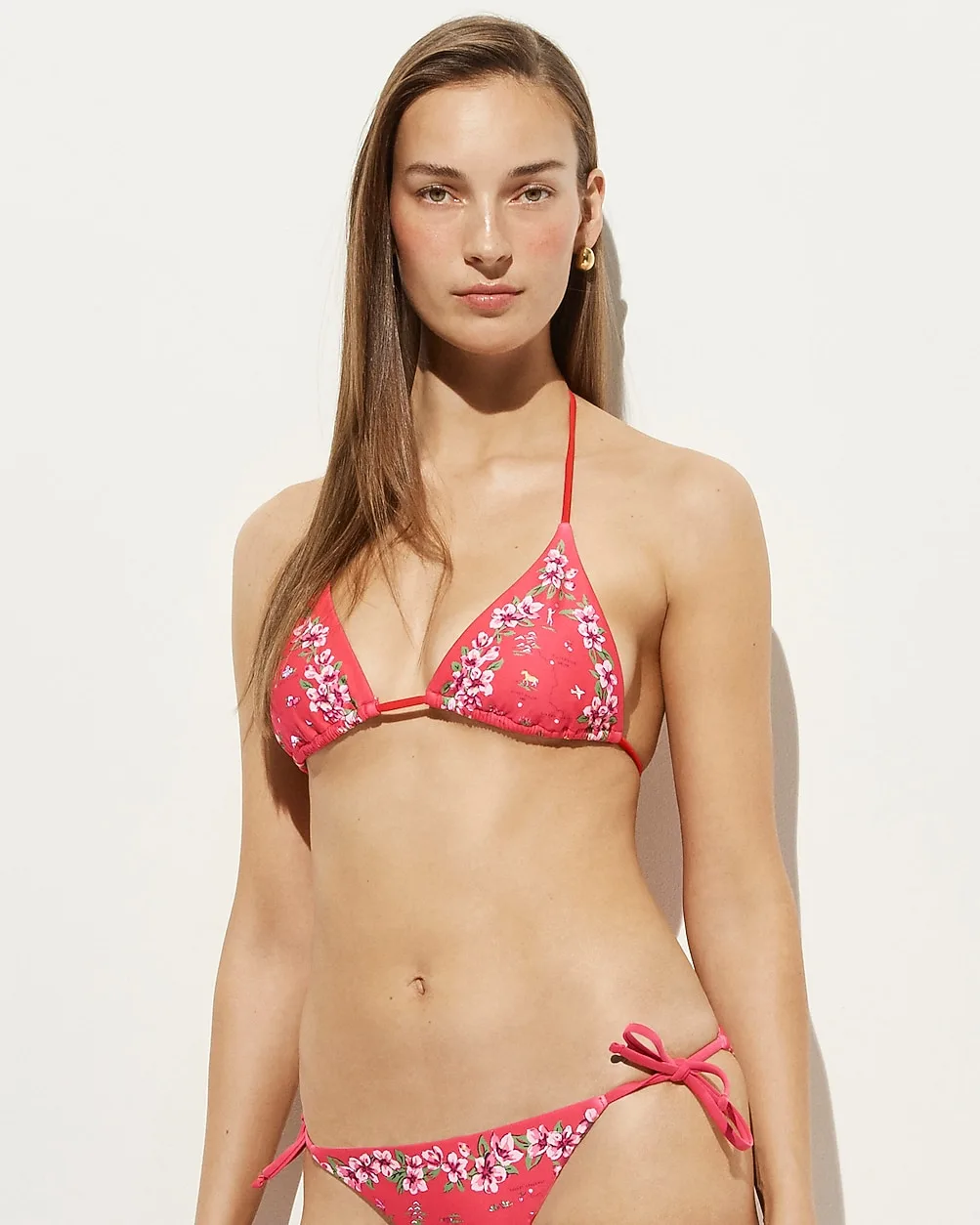 String Bikini Top in Map-Print Classic Sculpt™ by J.Crew