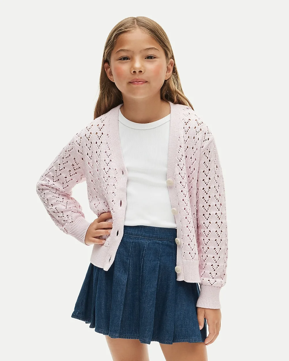 Pleated Skirt in Drapey Denim by J.Crew