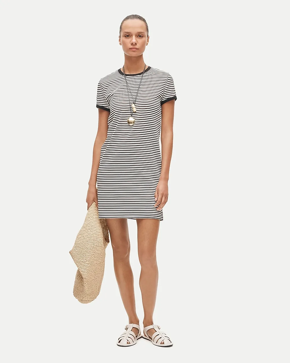 Vintage Jersey Ringer T-Shirt Dress in Stripe by J.Crew