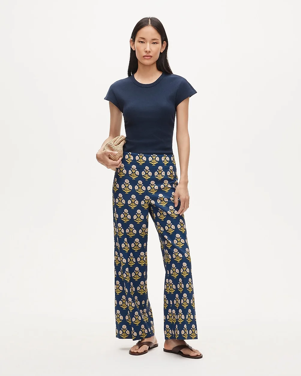 Rori Pant in Marigold Block Print by J.Crew