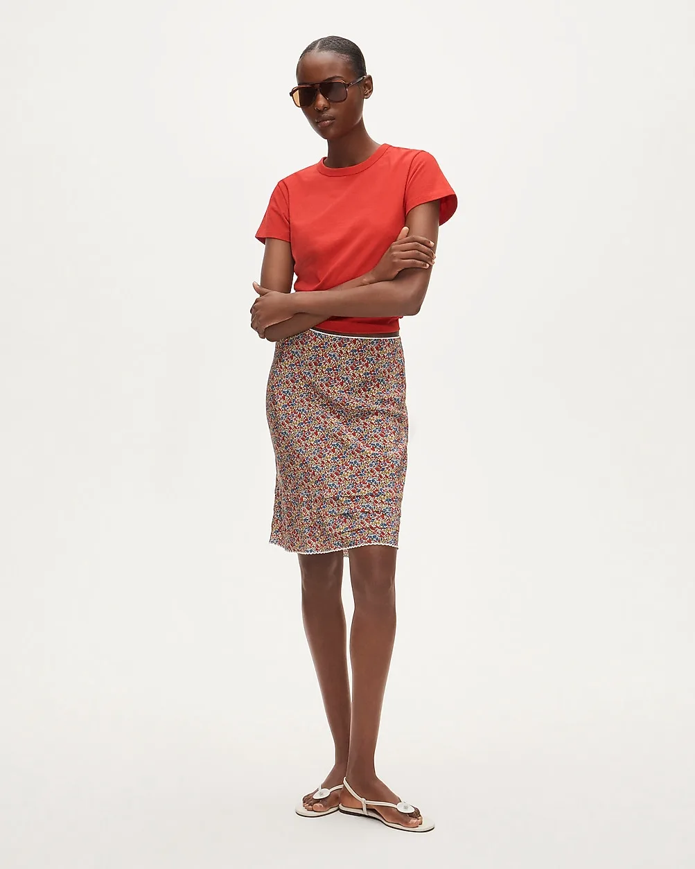 Ruffle-Trim Slip Skirt in Liberty® Fabric