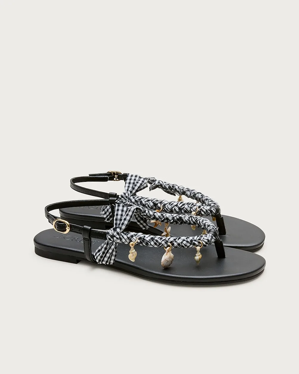 Audrey Charm Slingback Sandals with Gingham Ribbon by J.Crew