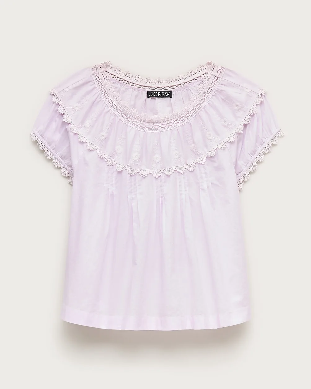 Embroidered Cap-Sleeve Top