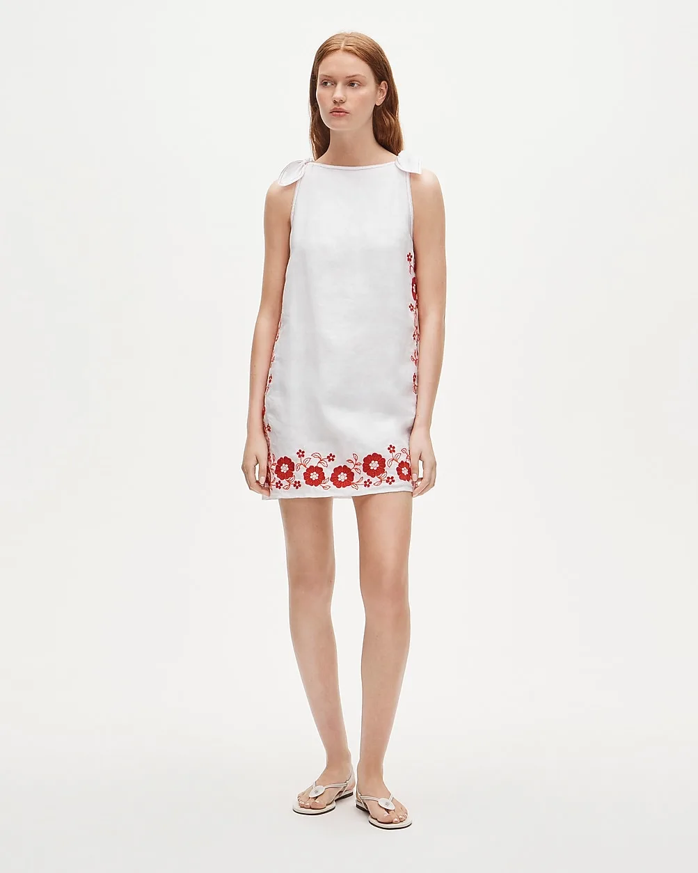Sadie Mini Dress in Embroidered Linen by J.Crew