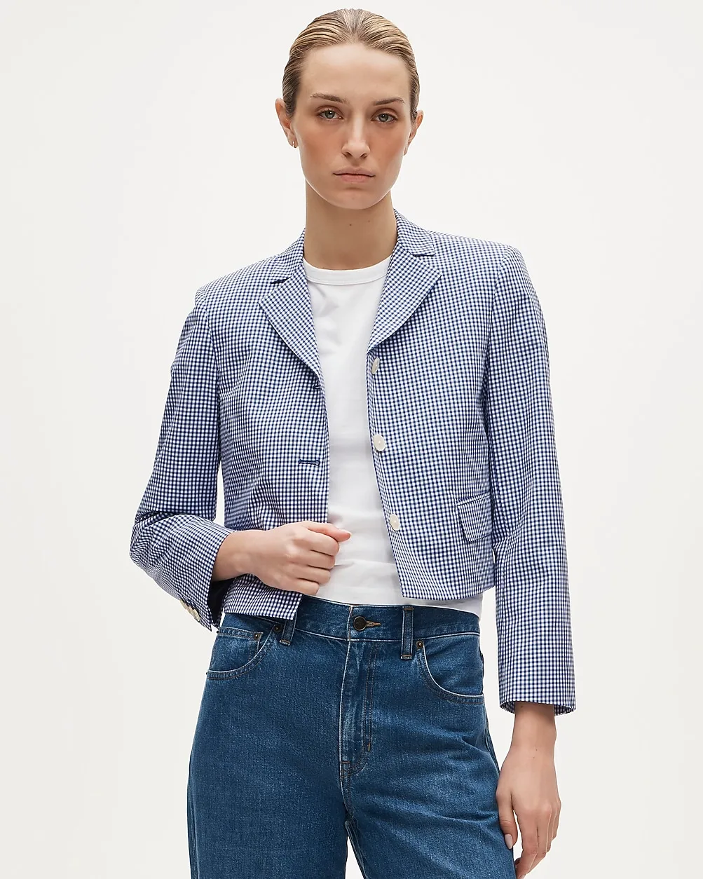 Lenore Lady Blazer in Taffeta Gingham by J.Crew