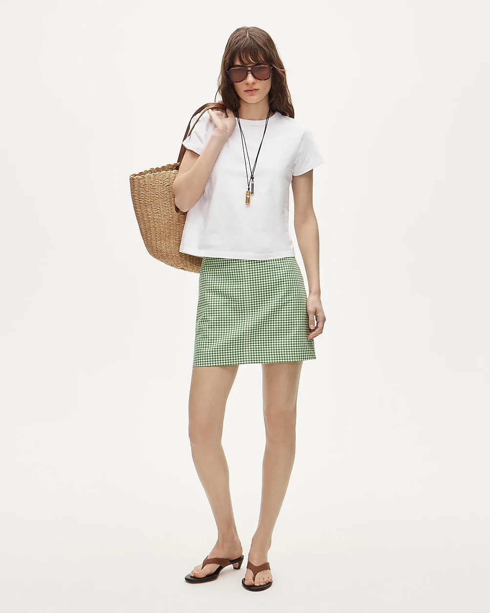 Fairfax Mini Skirt in Gingham Double Cotton Poplin by J.Crew