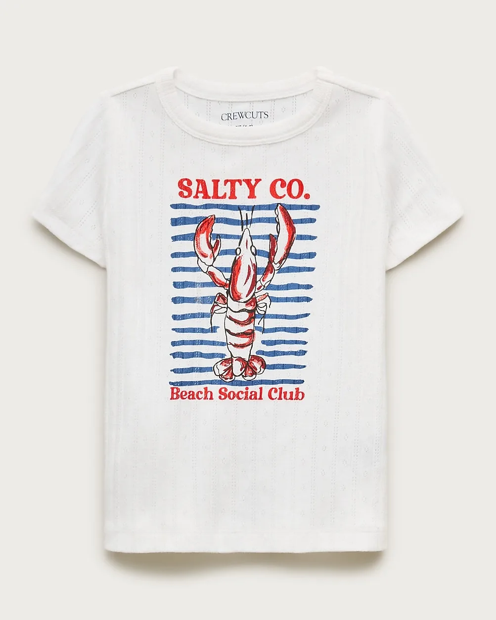 Short-Sleeve "Salty Co" Graphic T-Shirt with Pointelle by J.Crew