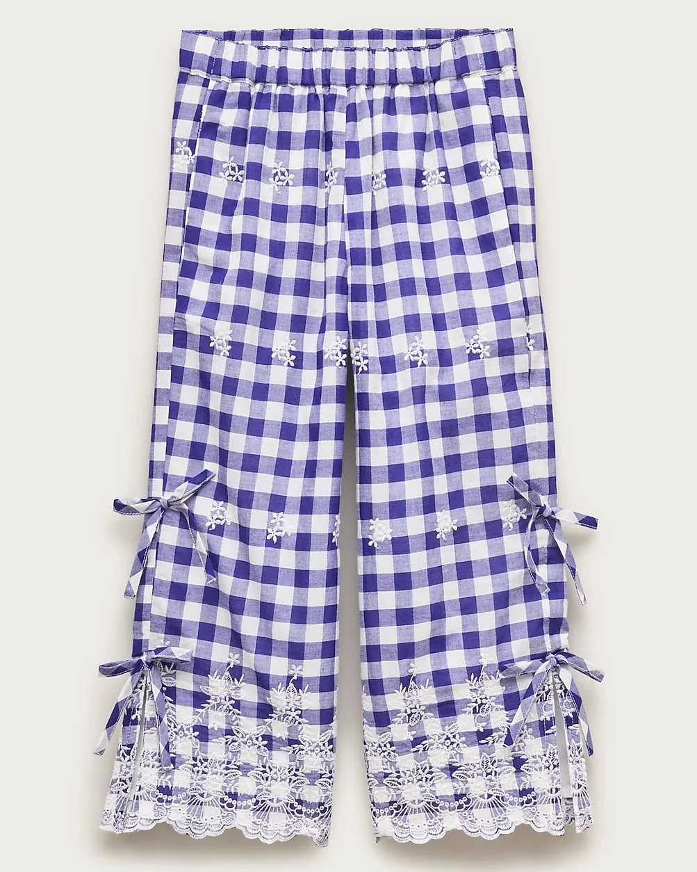 Embroidered Pull-On Pant in Gingham by J.Crew