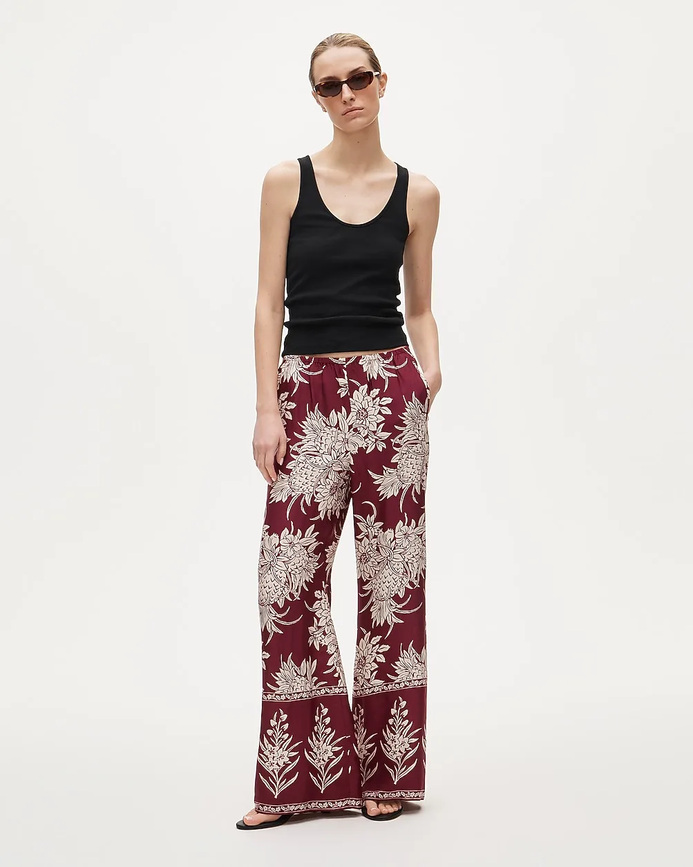 Cosmo Pant in Pineapple-Print Viscose Twill by J.Crew