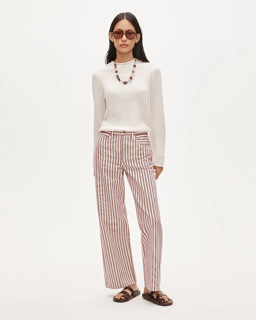 Everyday Wide-Leg Jean in Stripe by J.Crew