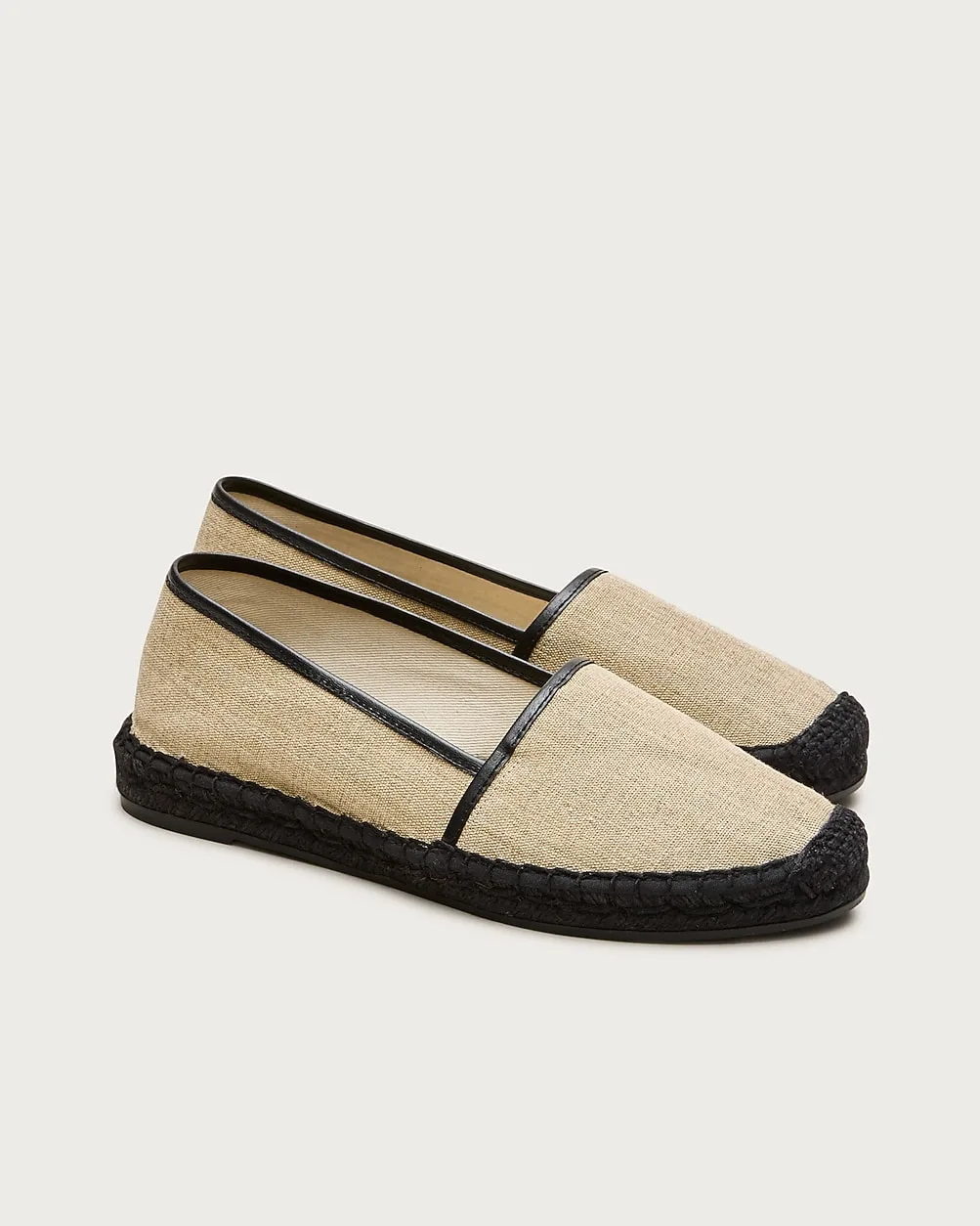 Made-in-Spain Espadrille Flats in Linen Blend
