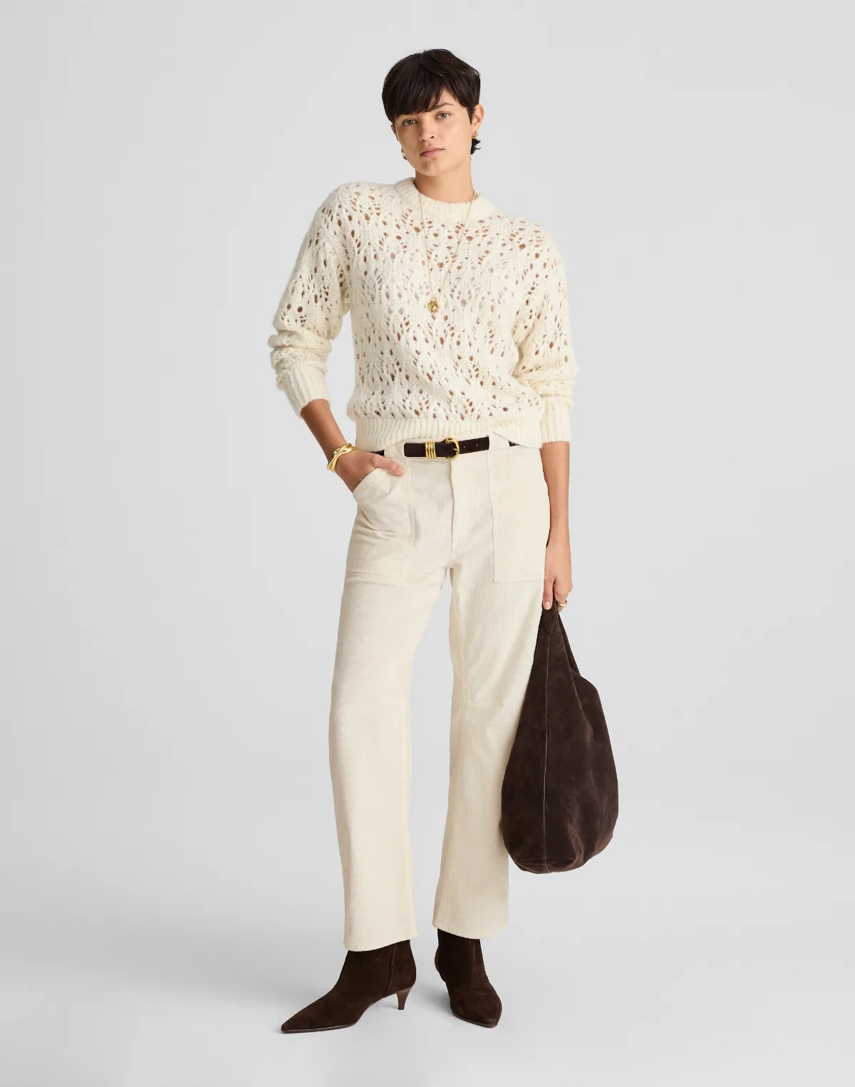 The Darted Barrel-Leg Utility Pant in Corduroy by MW