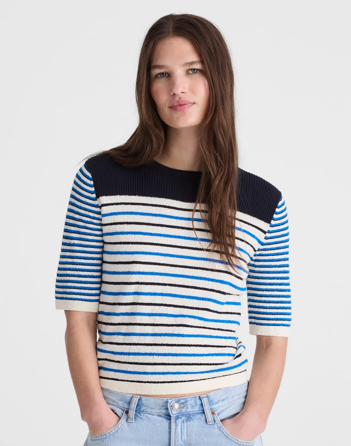 Bouclé-Knit Sweater Tee by MW
