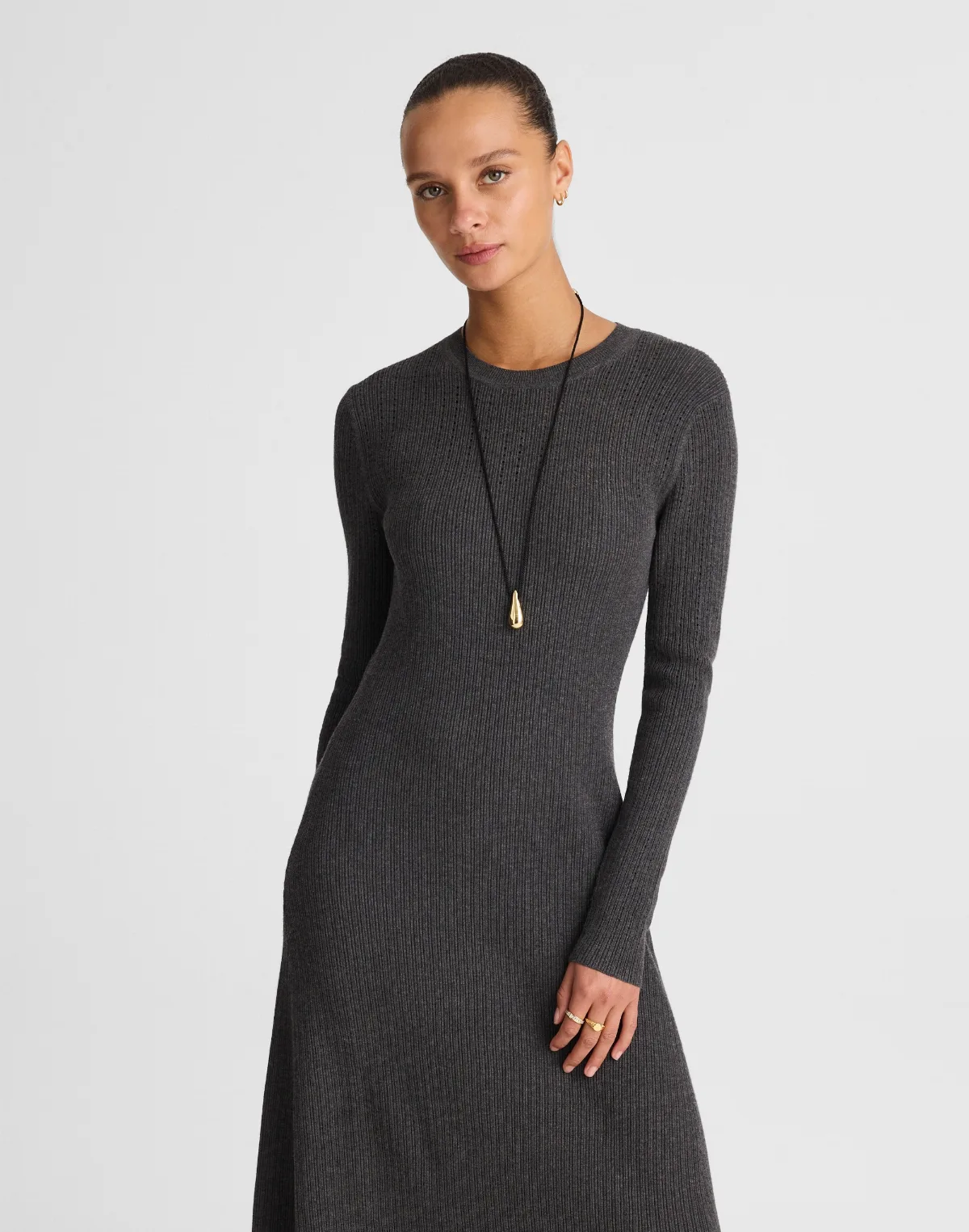 The Signature Knit Crewneck Midi Dress by MW