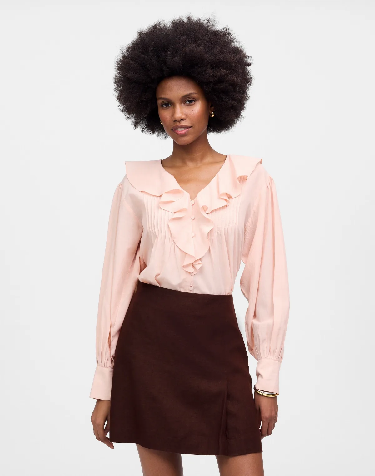 Pleated Linen Mini Skirt by MW
