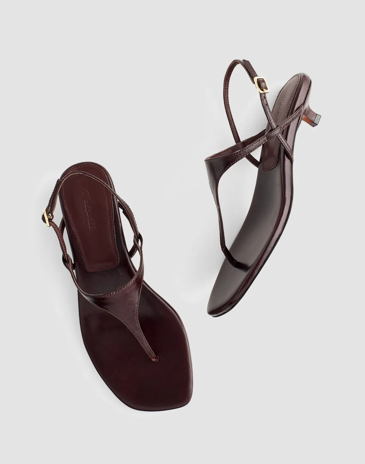 The Chiara Kitten Heel Slingback Sandal in Crinkled Leather by MW