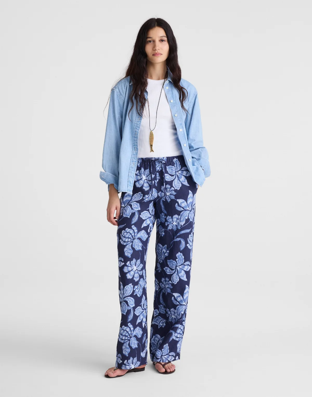 Pull-On Pants in 100% Linen by MW