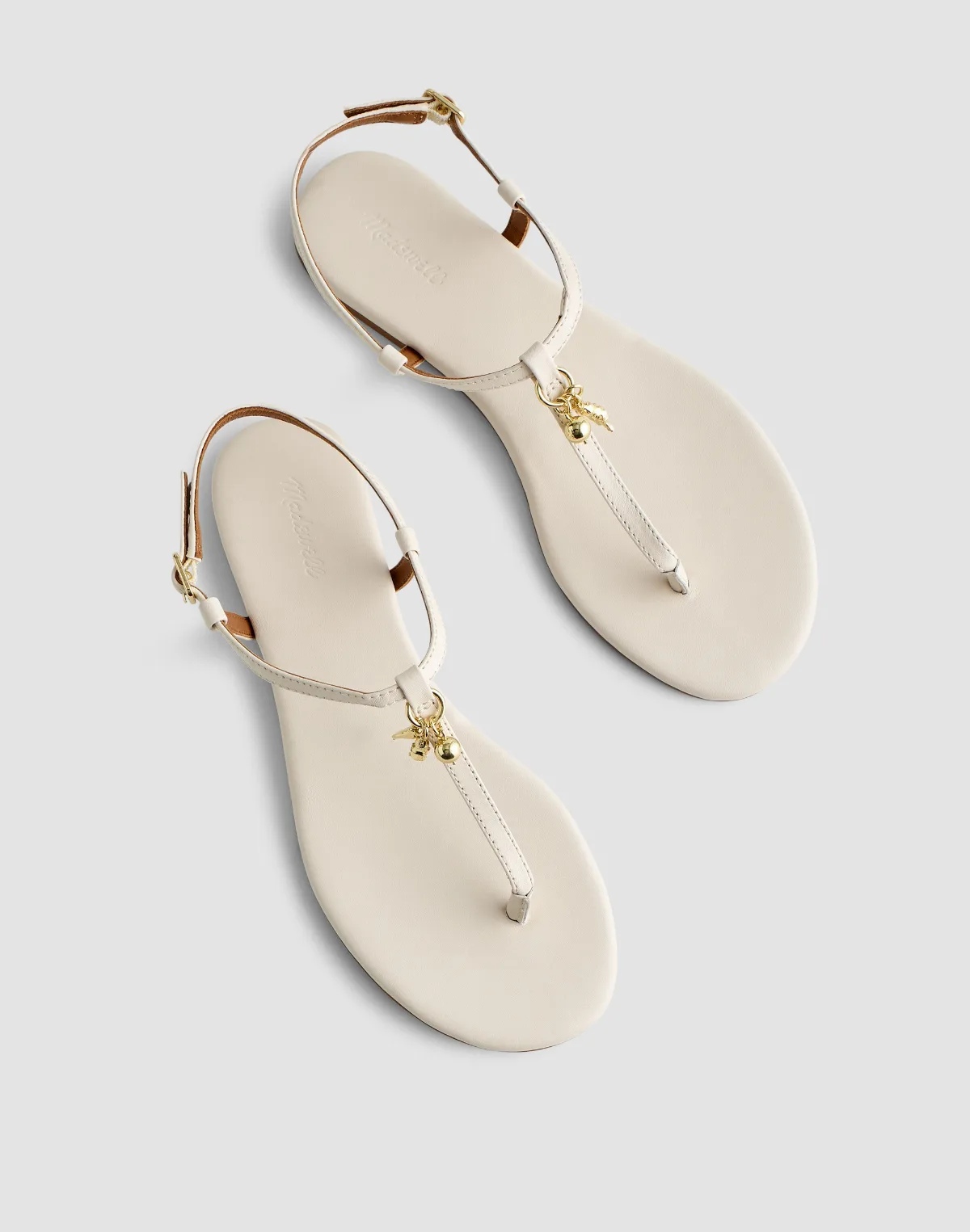 Madewell x Shopbop Iggy Charm T-Strap Sandal in Leather by MW