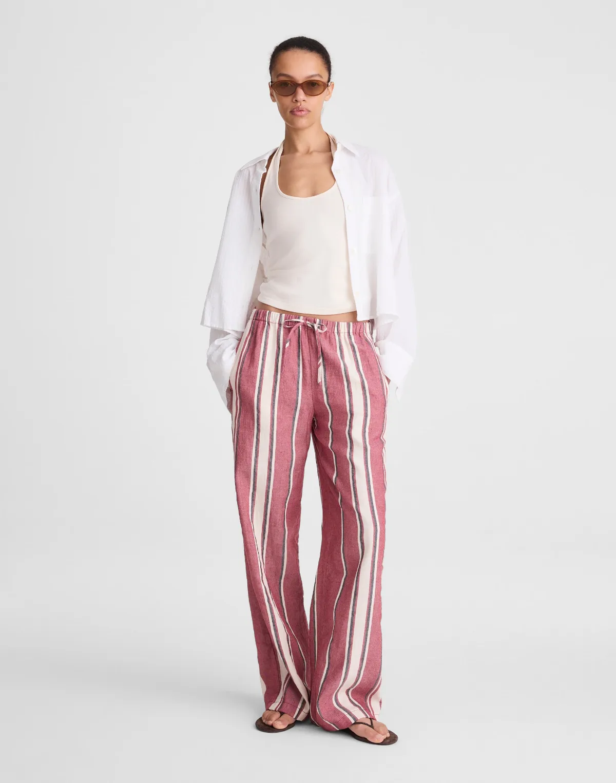 Pull-On Pants in Linen-Cotton Blend by MW
