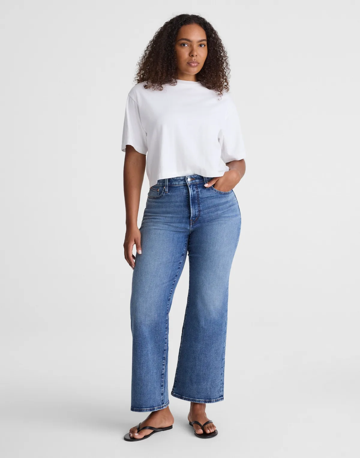 The Curvy Wide-Leg Crop Jean in Super Stretch Denim by MW