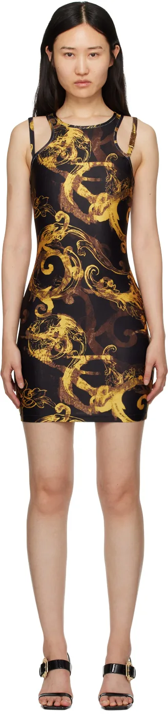 Black Printed Minidress