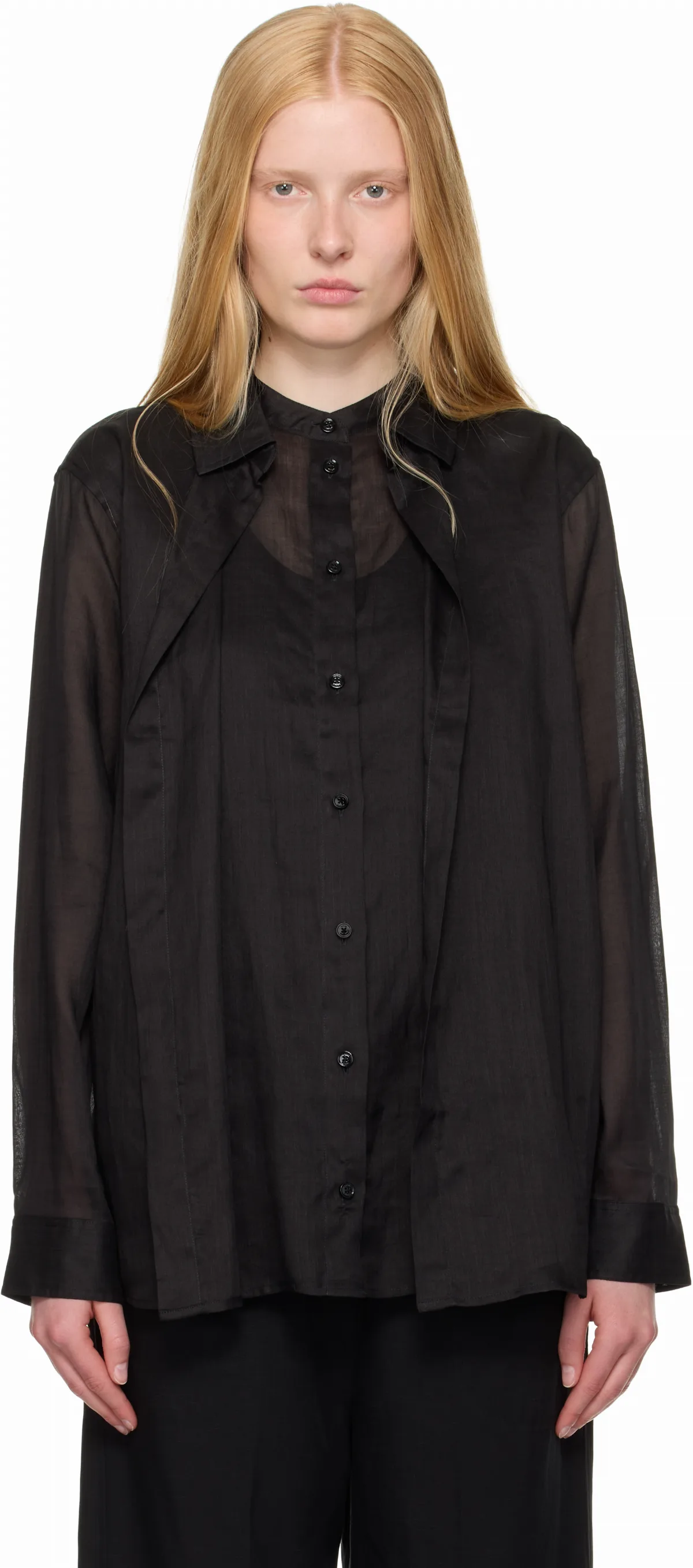 Black Double Collar Shirt