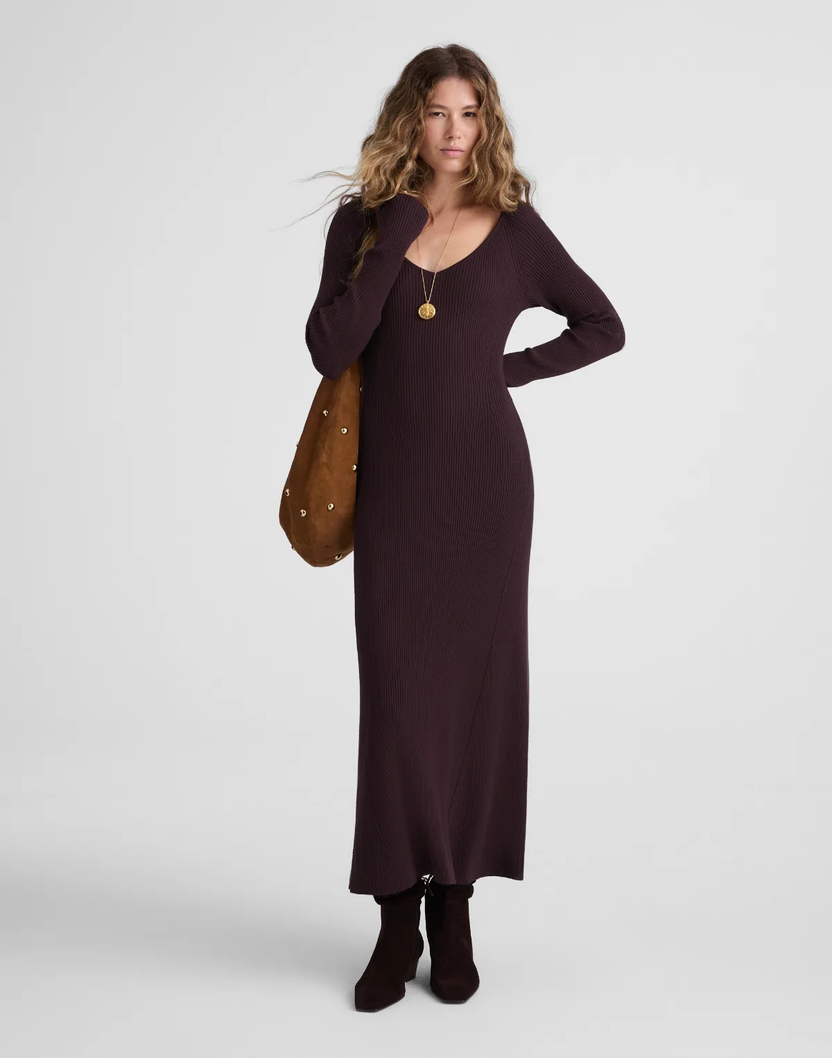 The Signature Knit V-Neck Midi Dress